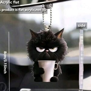 Black Cat Acrylic For Car, Purse, Gift
